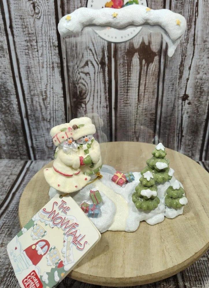 Gotta Getta Gund The Snowfalls Ceramic Snow Family Photo Holder Christmas Rare